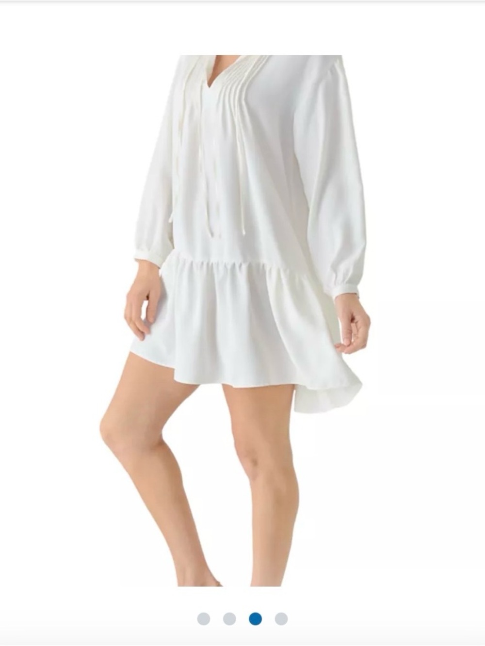 1. State White Long-Sleeve Mini Dress
